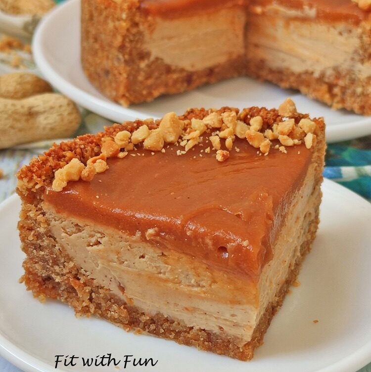 Cheesecake al caramello salato senza zucchero e senza burro