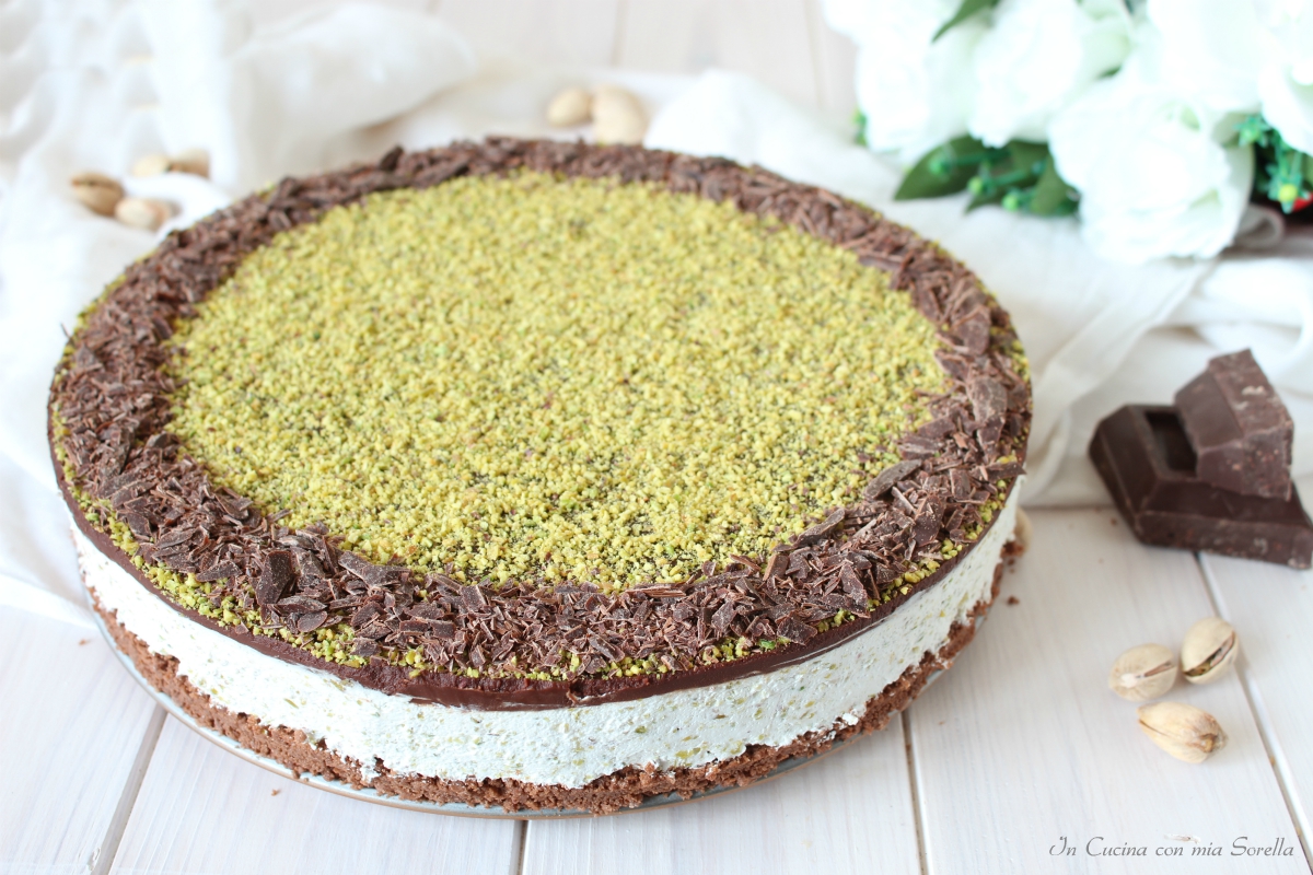 Cheesecake al cioccolato e pistacchio