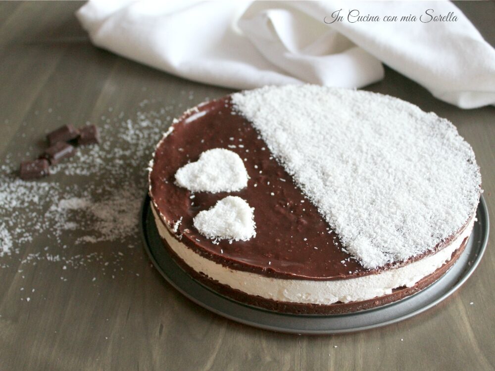Cheesecake al cocco e cioccolato – torta fredda