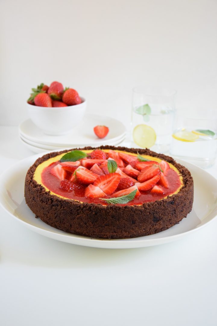 Cheesecake alla vaniglia con coulis di fragole