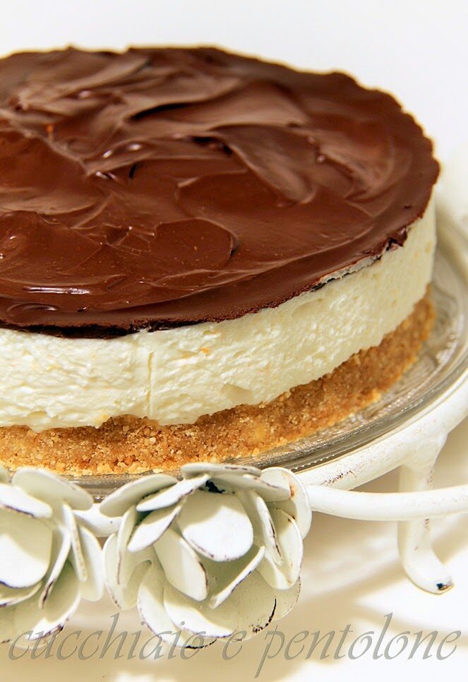 cheesecake all’arancia e ganache fondente