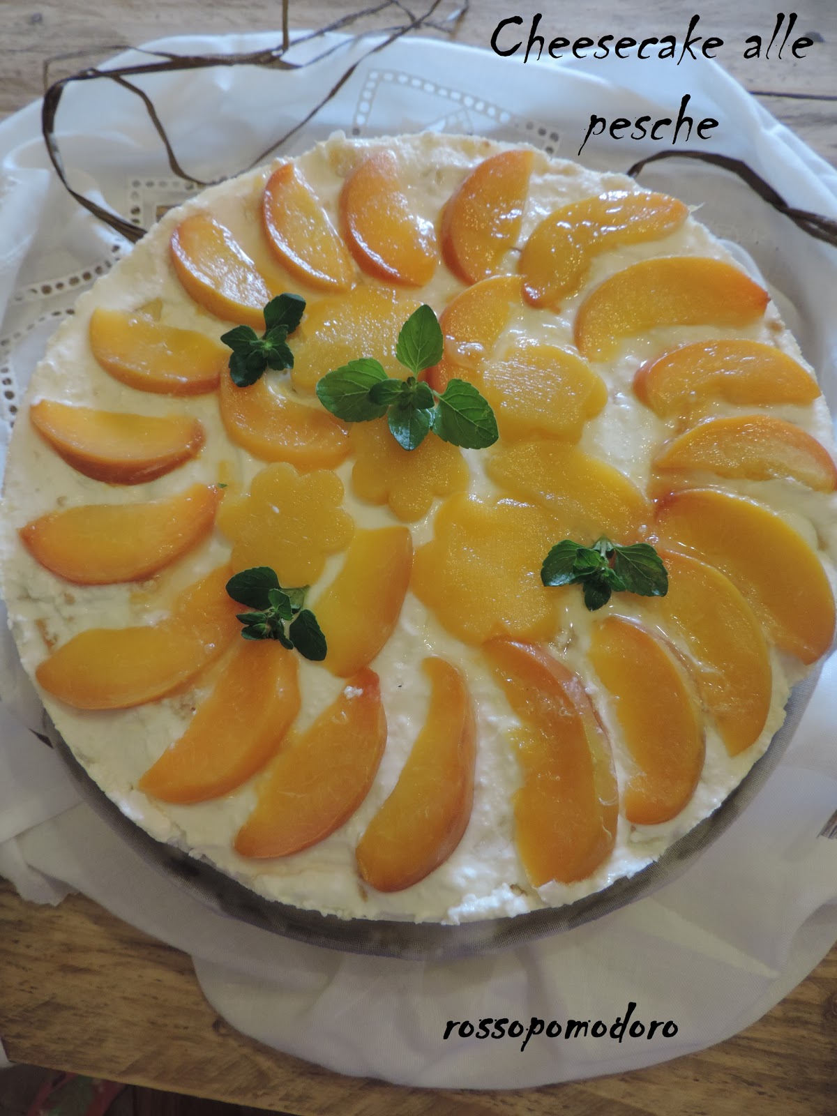 Cheesecake alle pesche