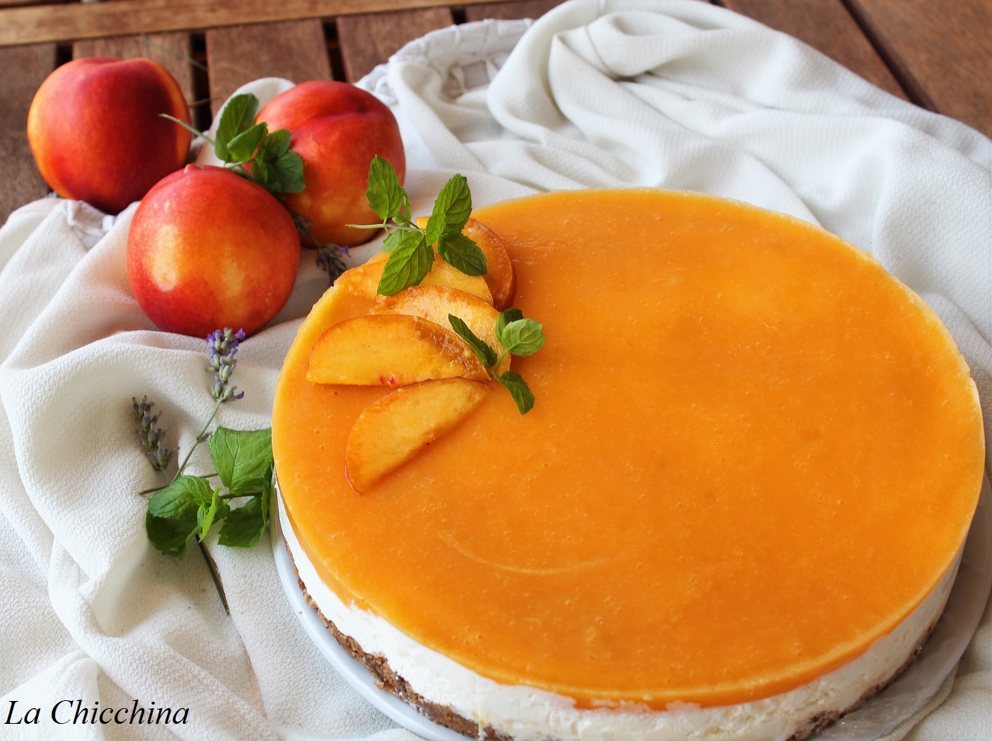 Cheesecake alle pesche