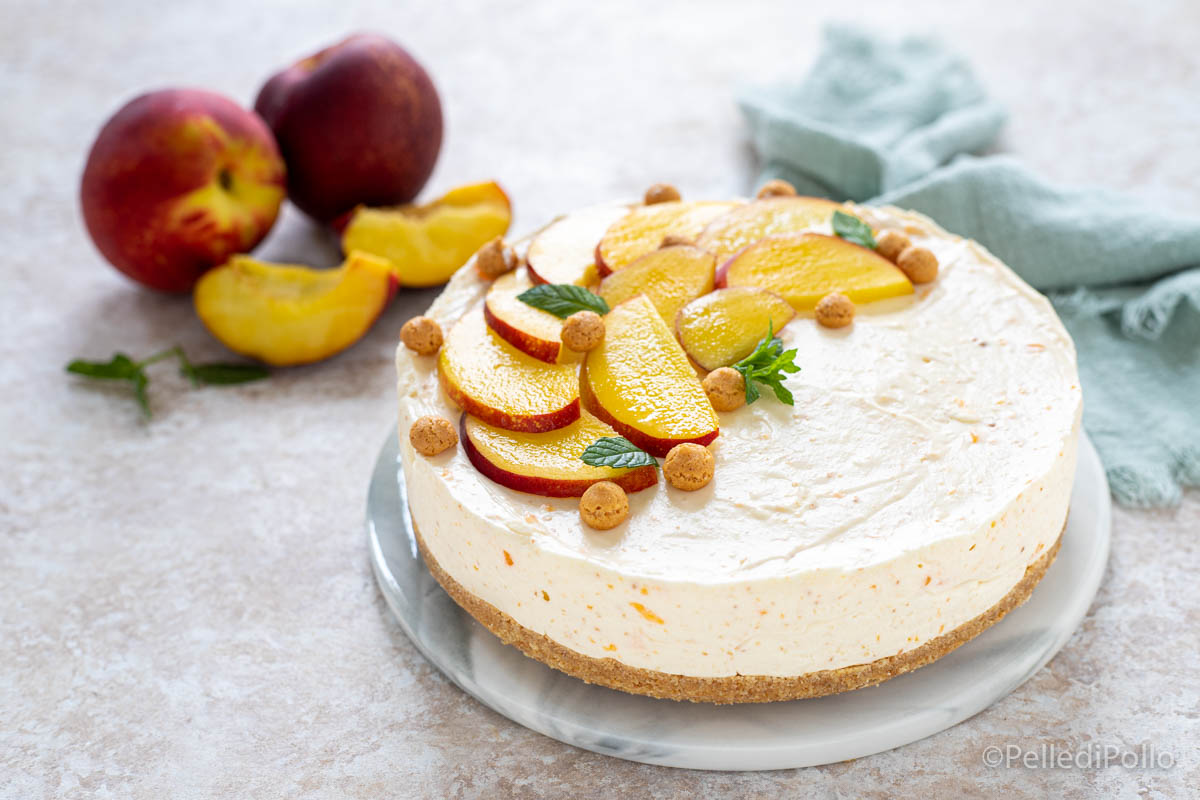 Cheesecake alle pesche senza cottura