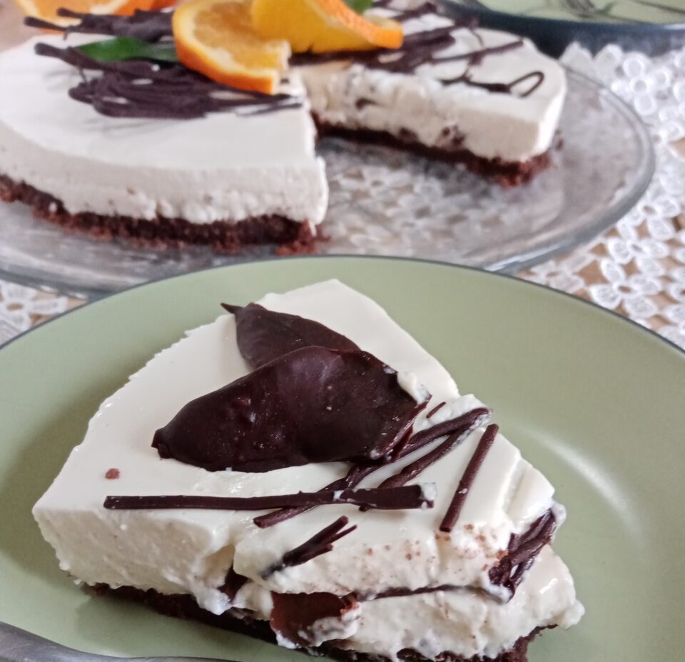 Cheesecake arancia e cioccolato