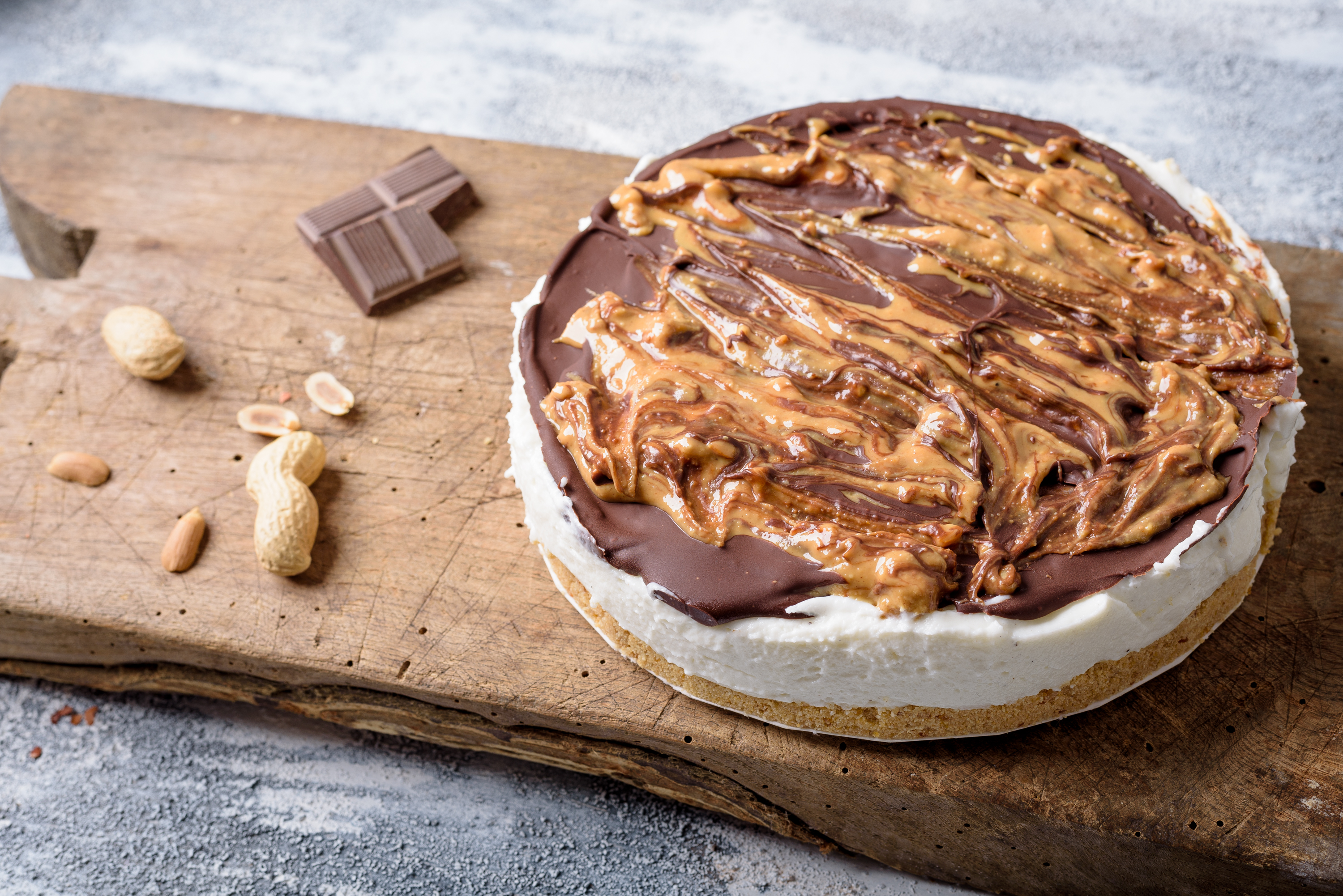 Cheesecake burro di arachidi e cioccolato