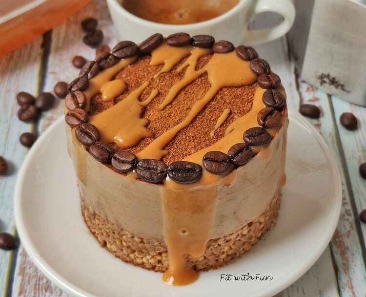 Cheesecake caffè e caramello fit proteica e senza glutine