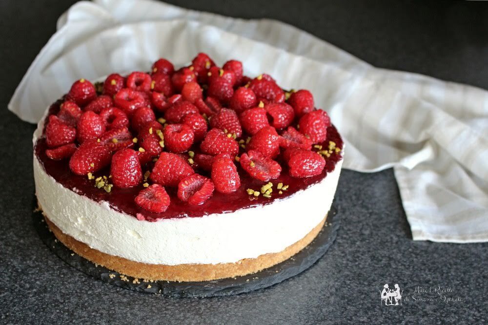 Cheesecake cioccolato bianco e lamponi
