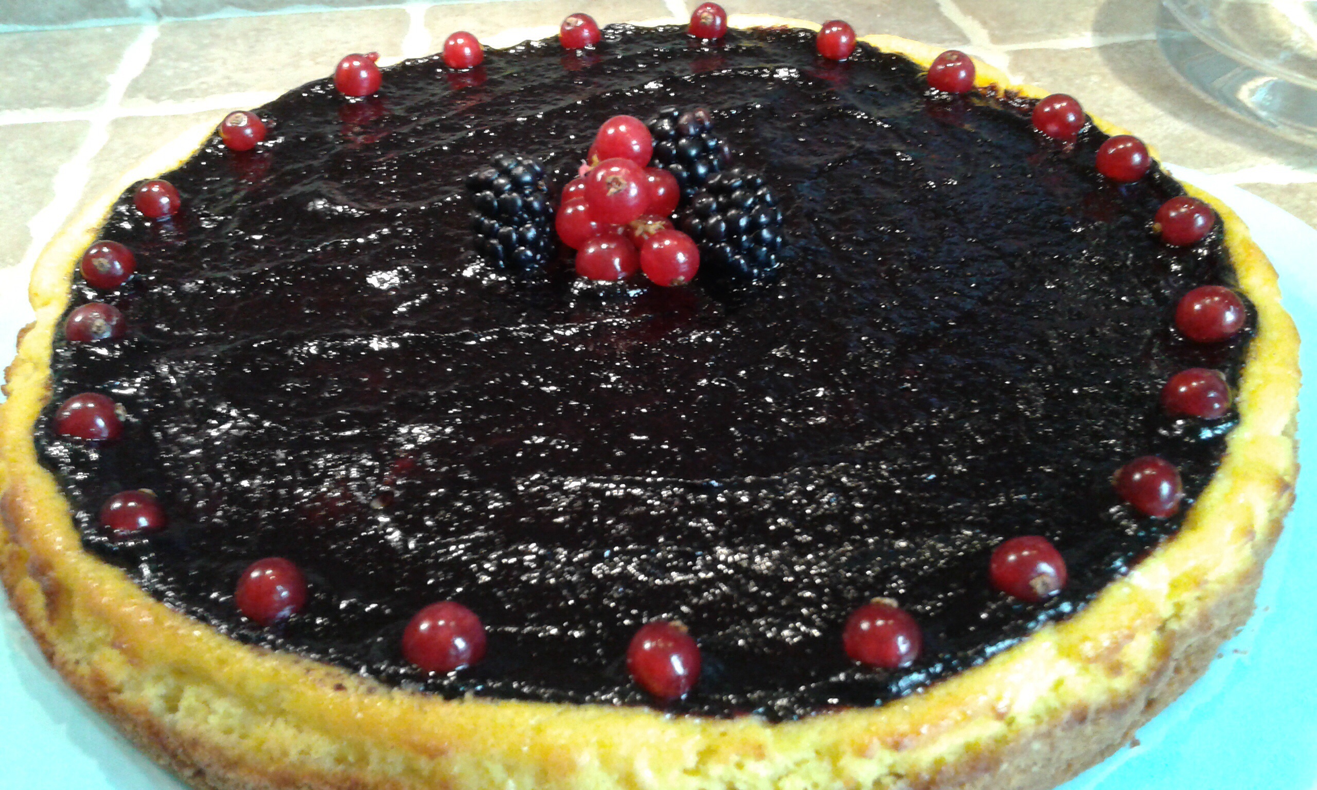 Cheesecake con marmellata di mirtilli