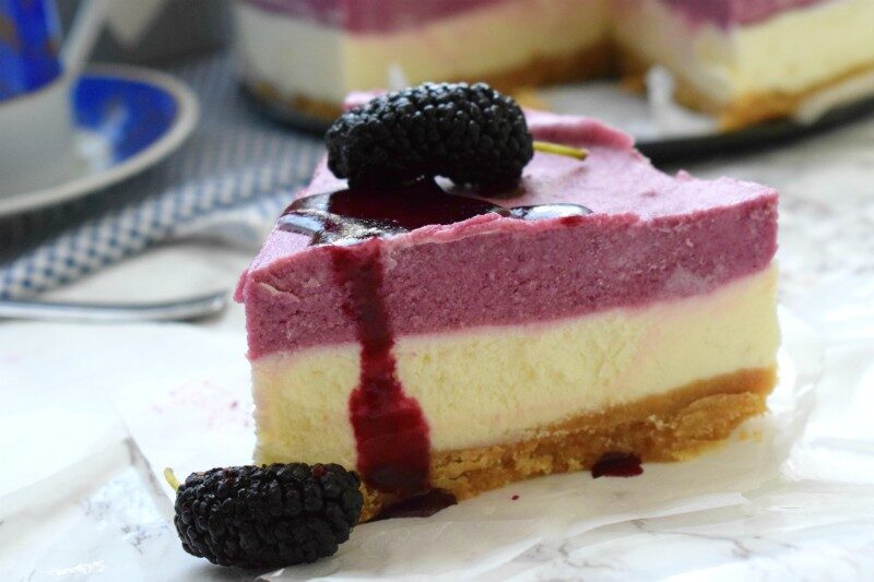Cheesecake con mousse ai gelsi (senza cottura)