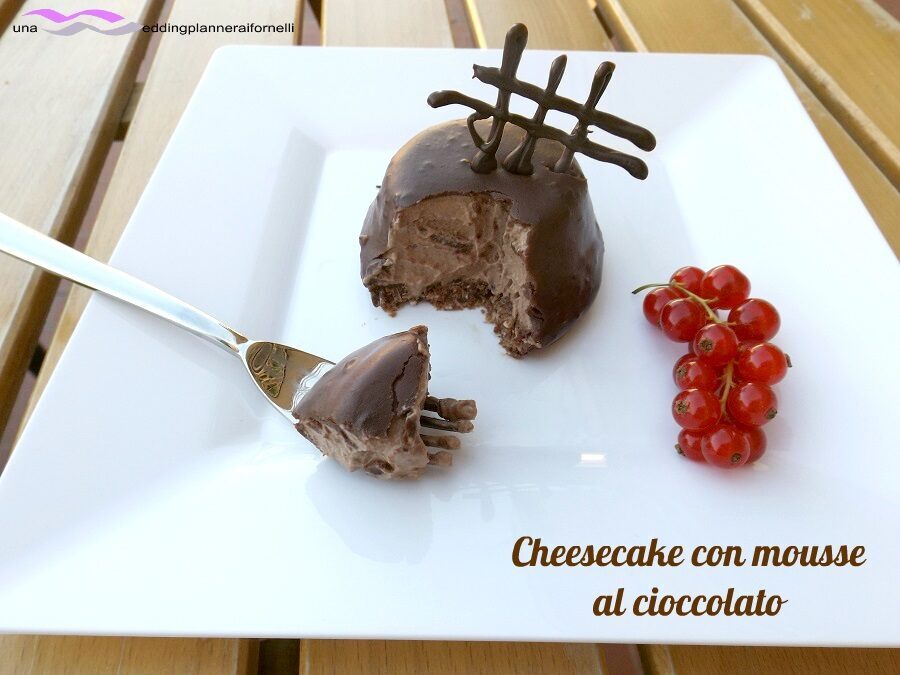 Cheesecake con mousse al cioccolato senza cottura