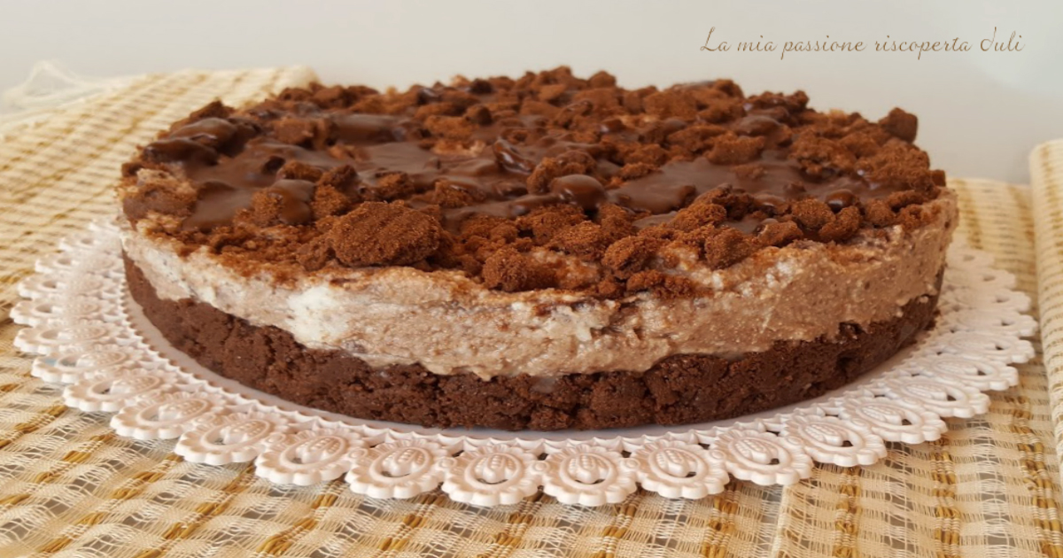 Cheesecake con ricotta e briciole di pan di stelle