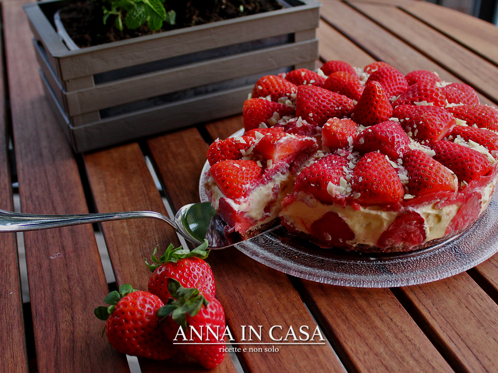 Cheesecake cremoso con fragole