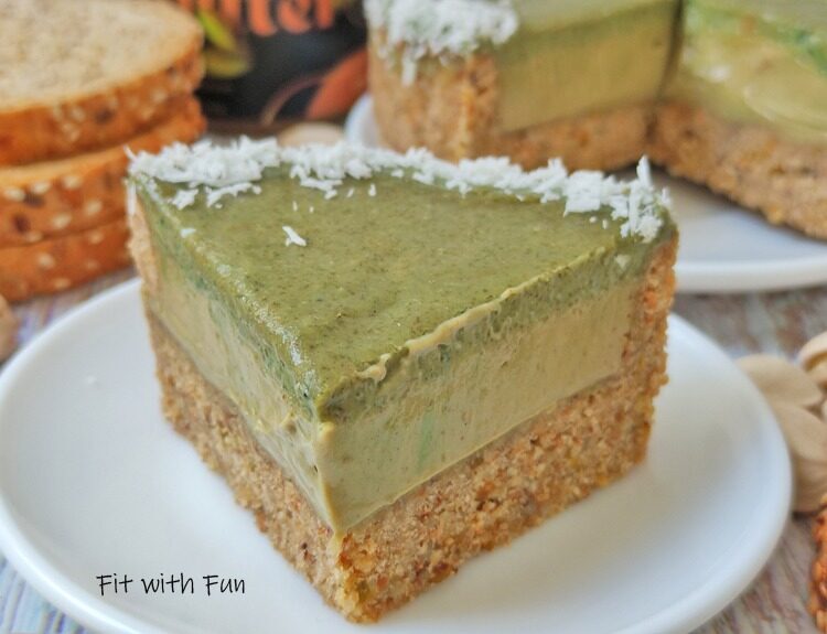 Cheesecake fit e light al doppio pistacchio senza zucchero