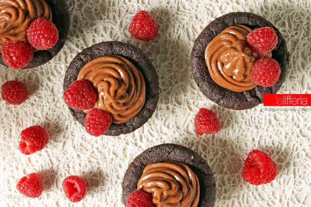 Cheesecake nutella cookies con lamponi