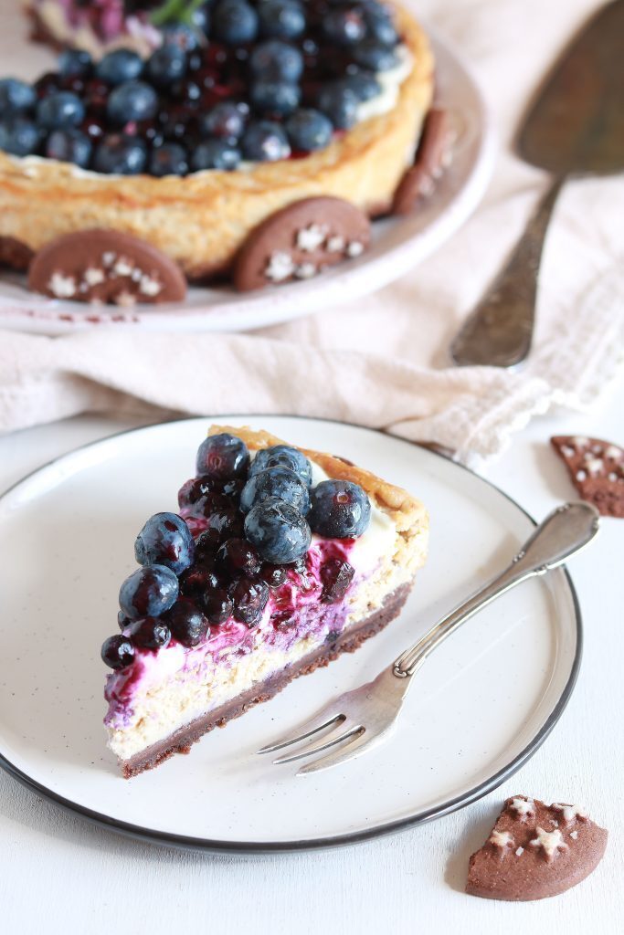 Cheesecake pan di stelle al caffè e mirtilli