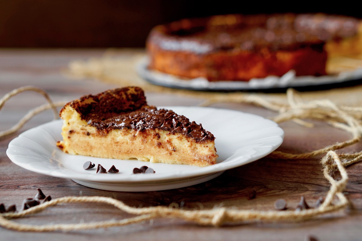 Cheesecake senza base al cioccolato