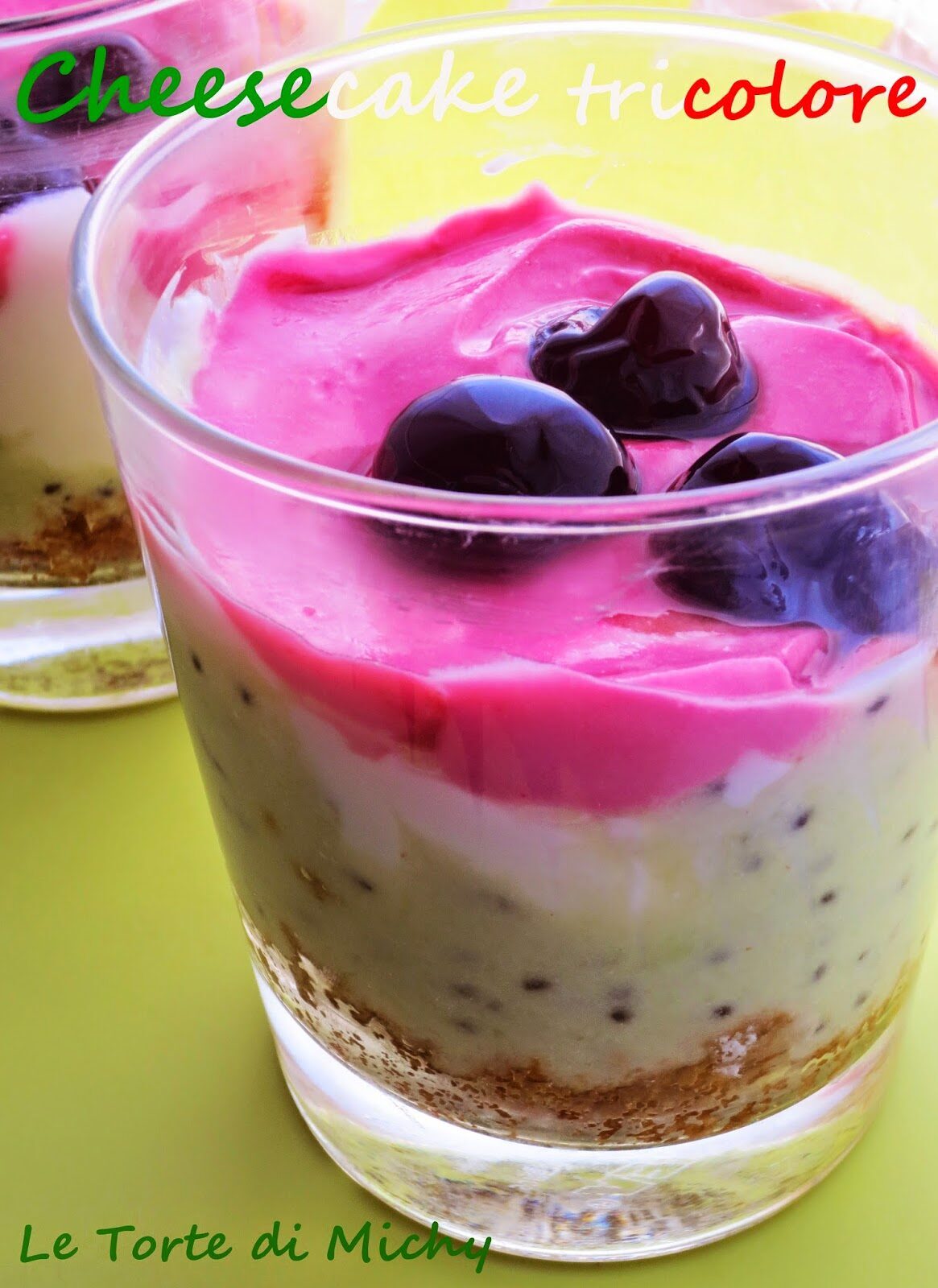 Cheesecake tricolore al cucchiaio