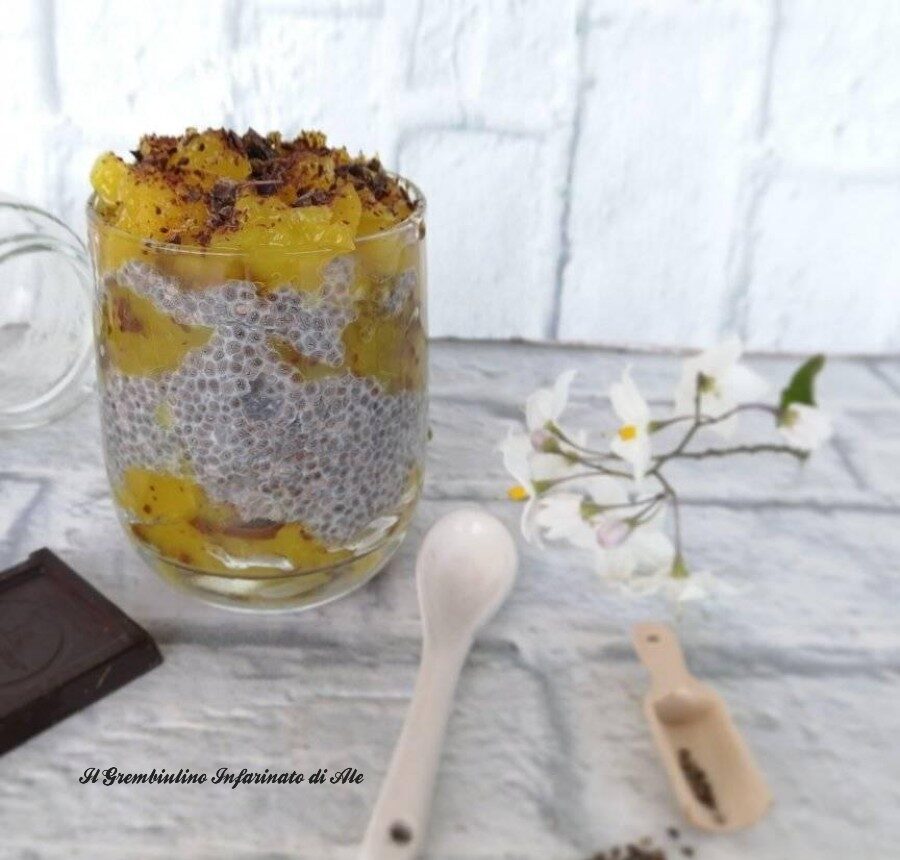 Chia pudding con composta al mango
