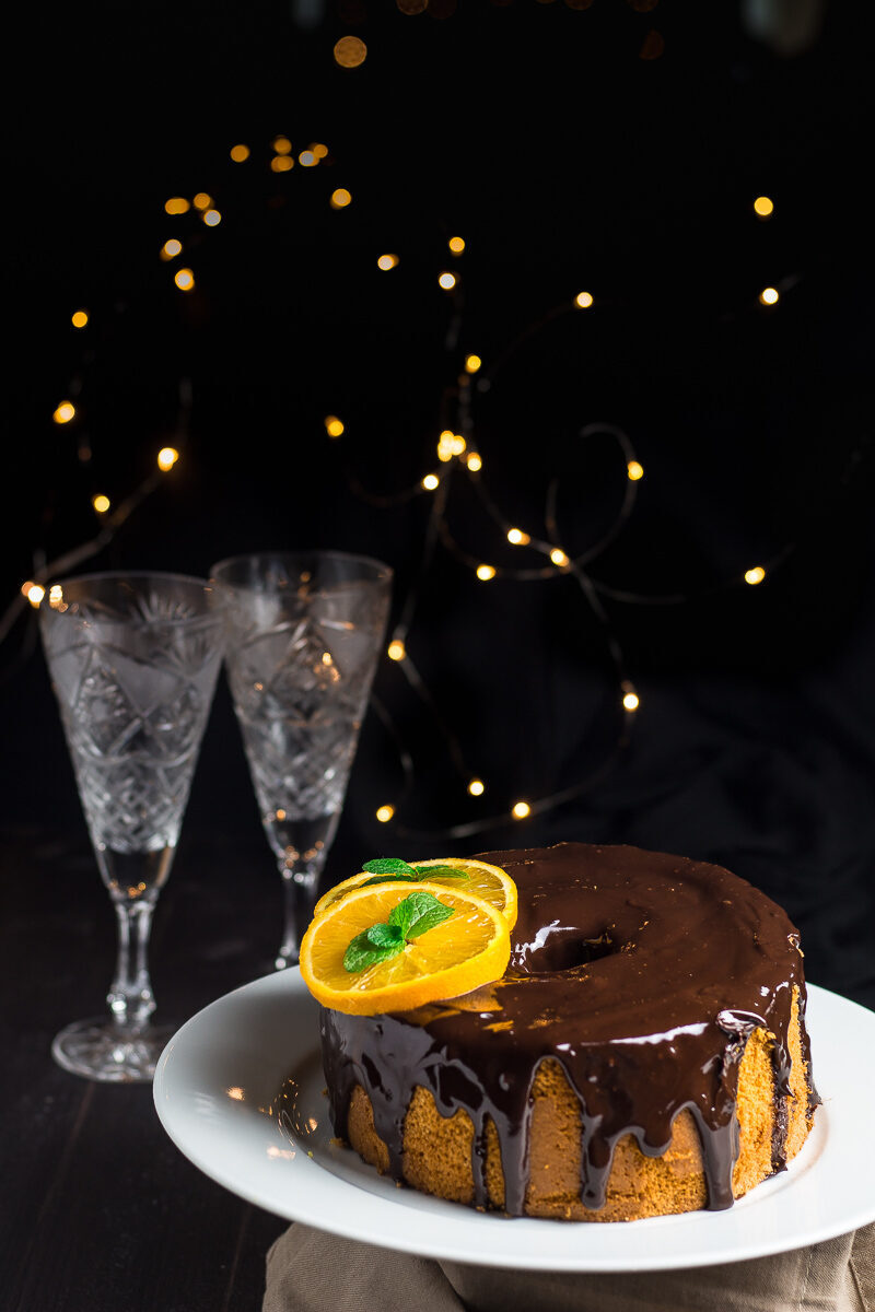 Chiffon cake all’arancia e cioccolato