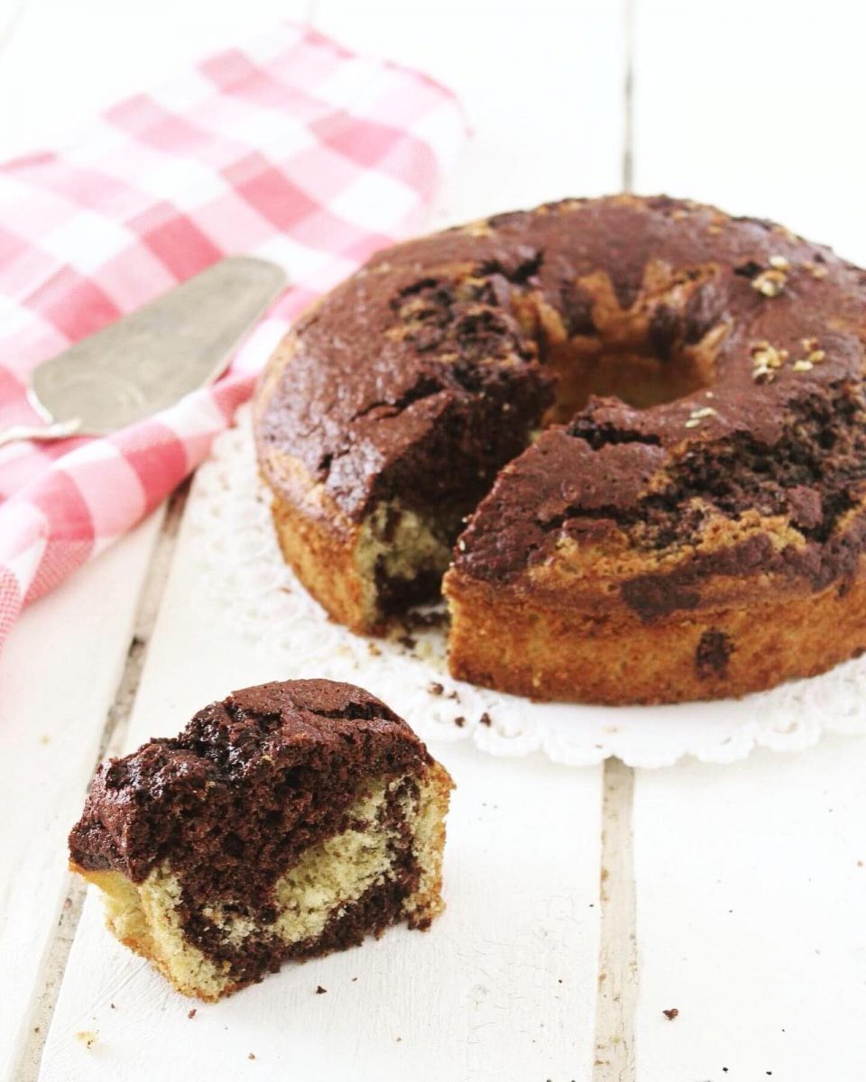 Chiffon cake marmorizzata al pistacchio