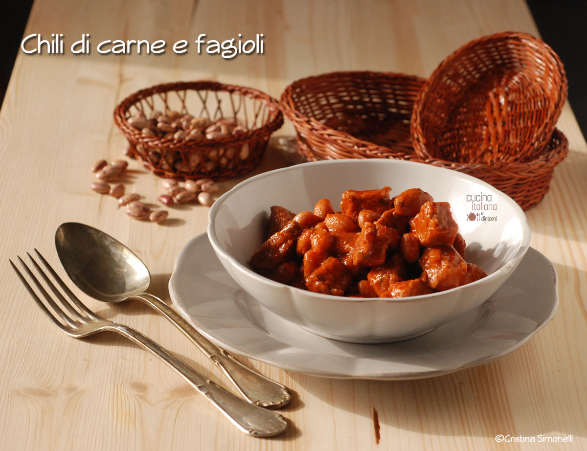Chili di carne e fagioli borlotti