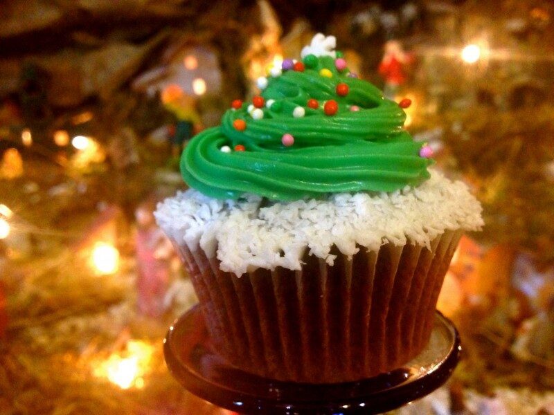 Christmas tree cupcakes al cioccolato