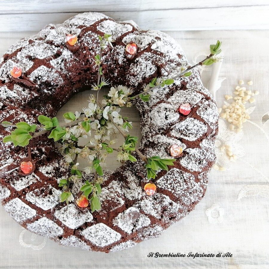 Ciambella al gianduia nero senza uova