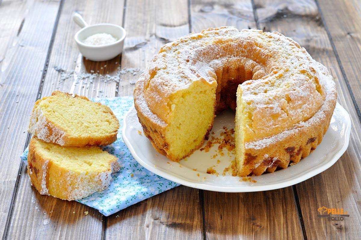 Ciambella al latte di cocco alta e soffice