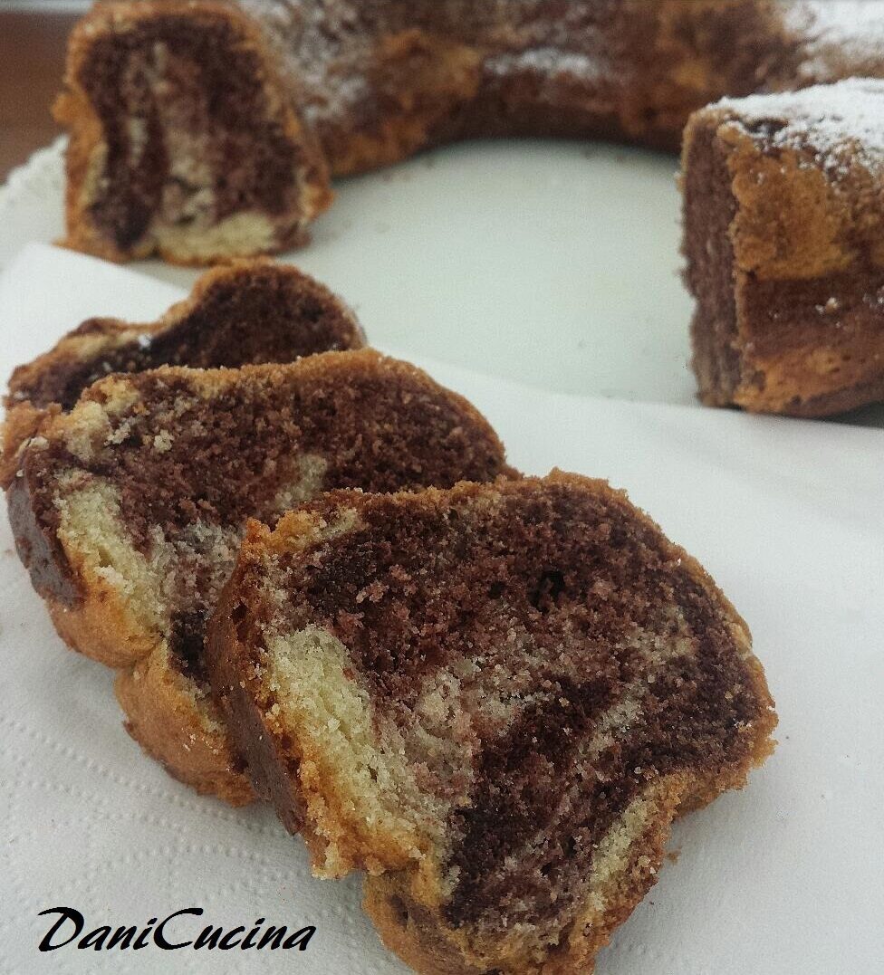 Ciambella alla Panna marmorizzata – senza olio e burro!