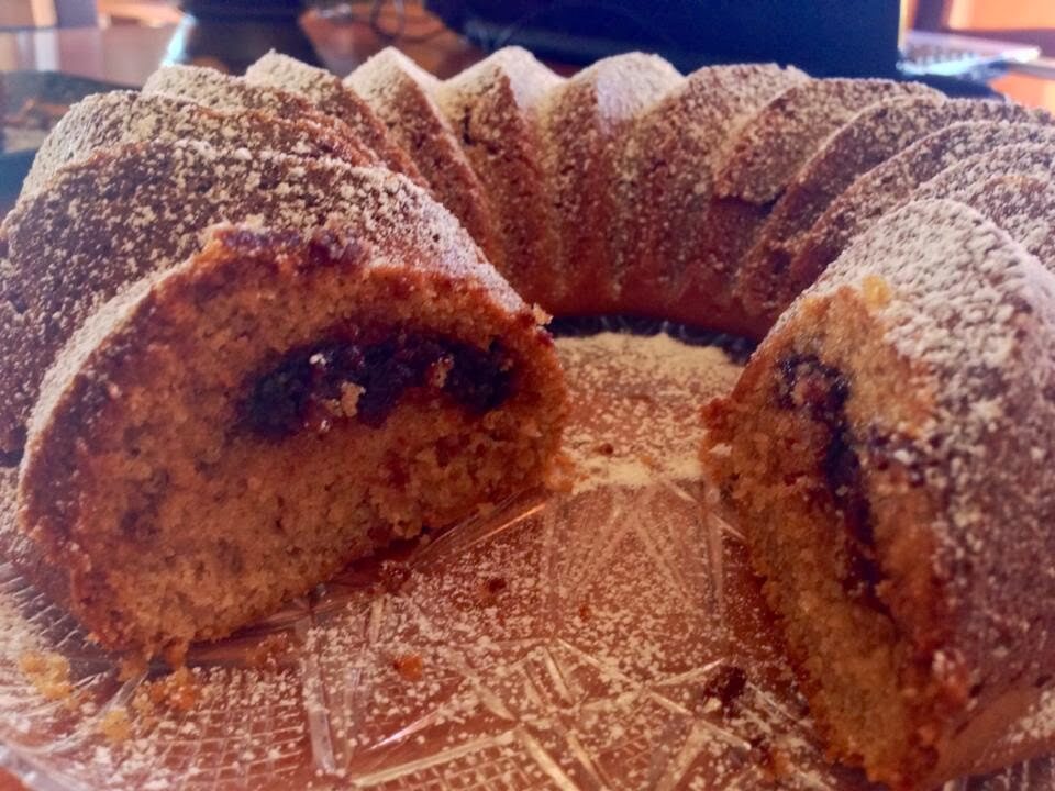 Ciambella con marmellata di marroni e cuore di fondente