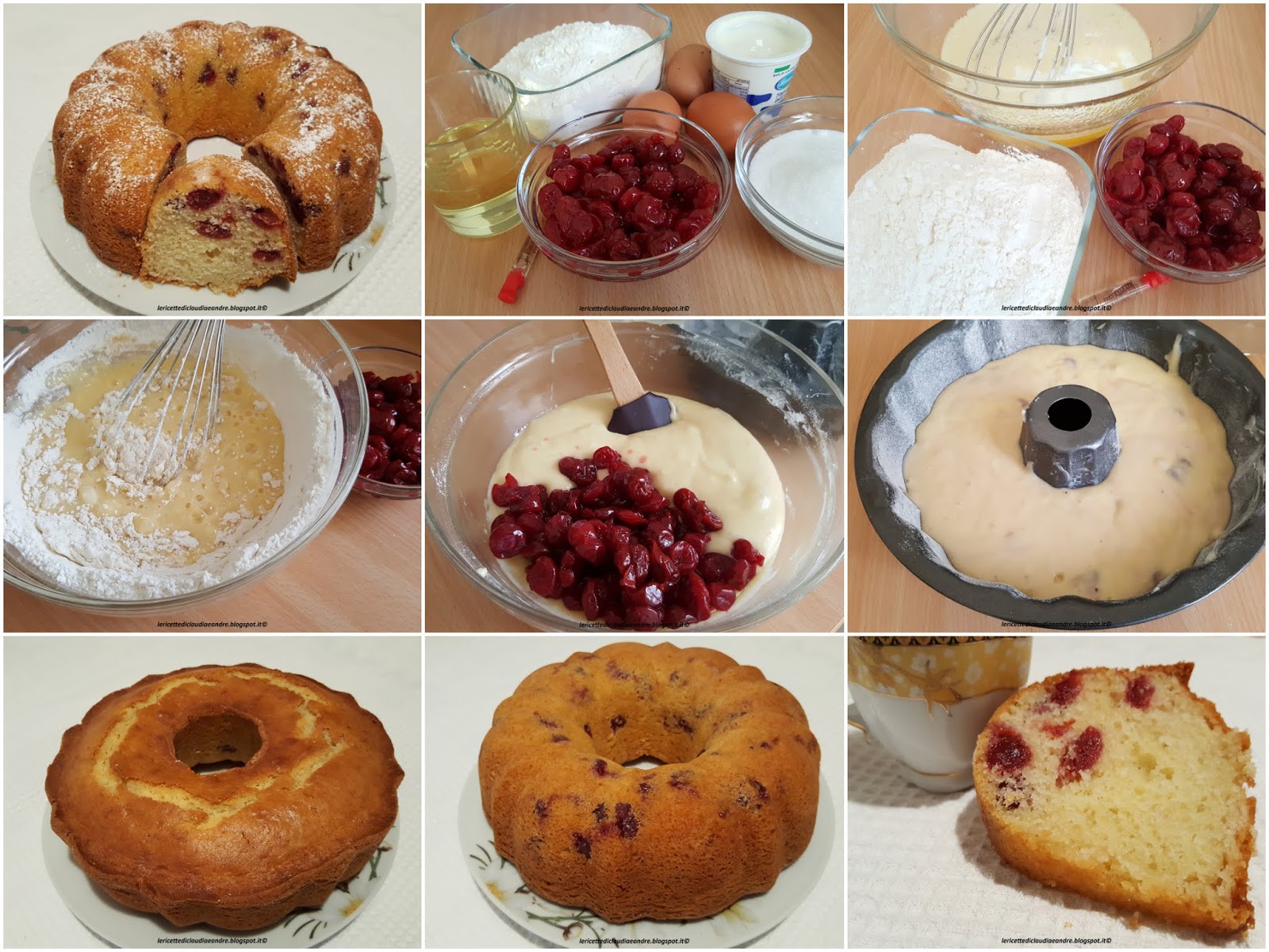 Ciambella con yogurt e amarene sciroppate, all’olio