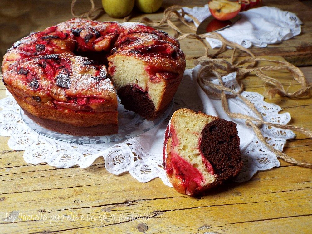 Ciambella di mele con alchermes e cacao