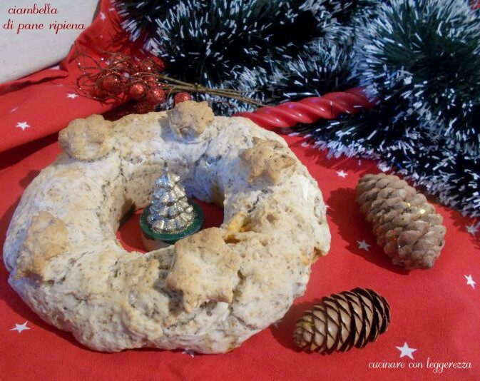 Ciambella di pane ripiena – centro tavola natalizio