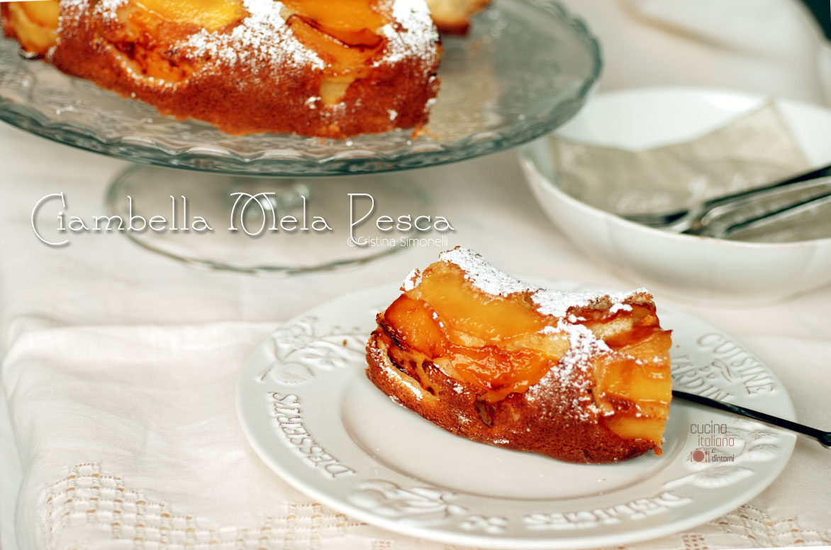 Ciambella mela e pesca