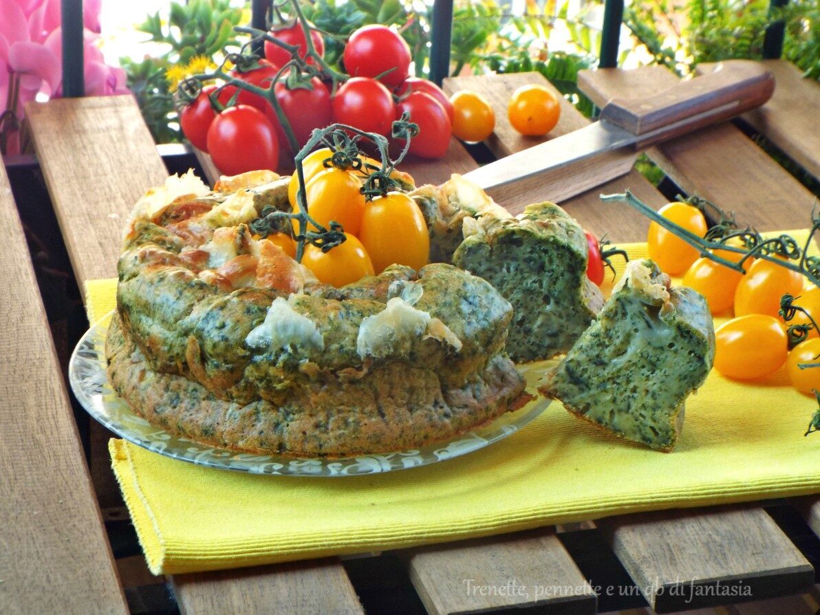 Ciambella salata con spinaci e formaggio
