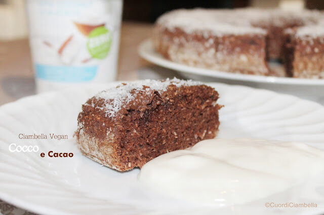 Ciambella vegan cocco e cacao senza glutine