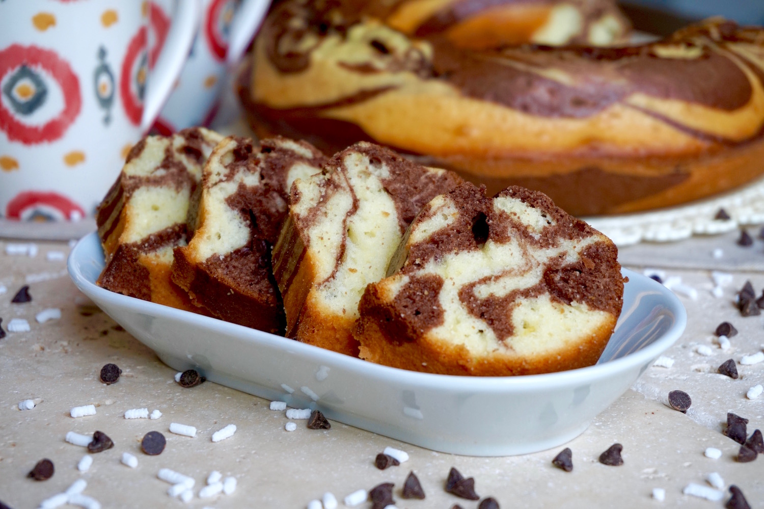 Ciambellone bianco e nero allo yogurt