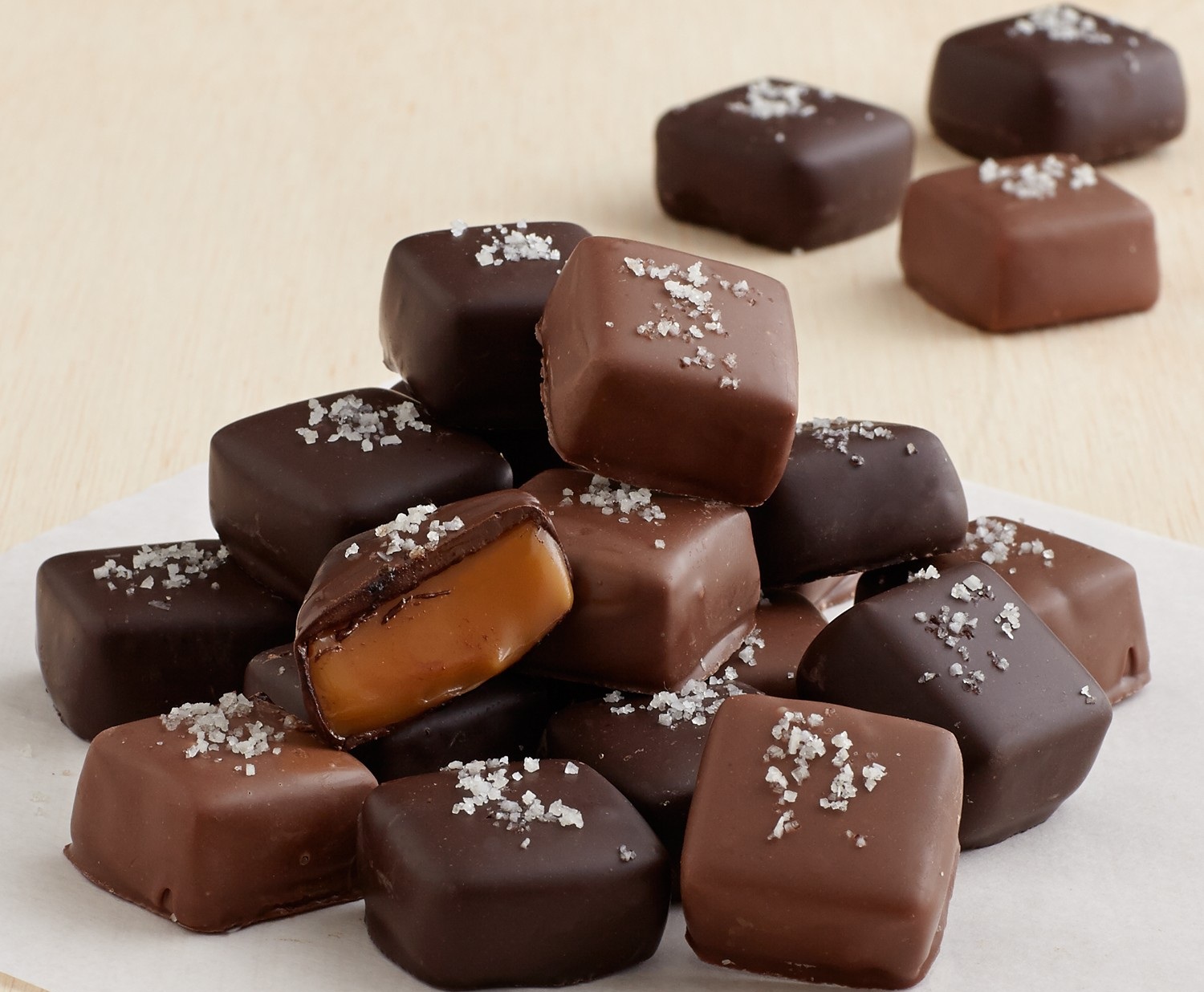 Cioccolattini con cuore di caramello