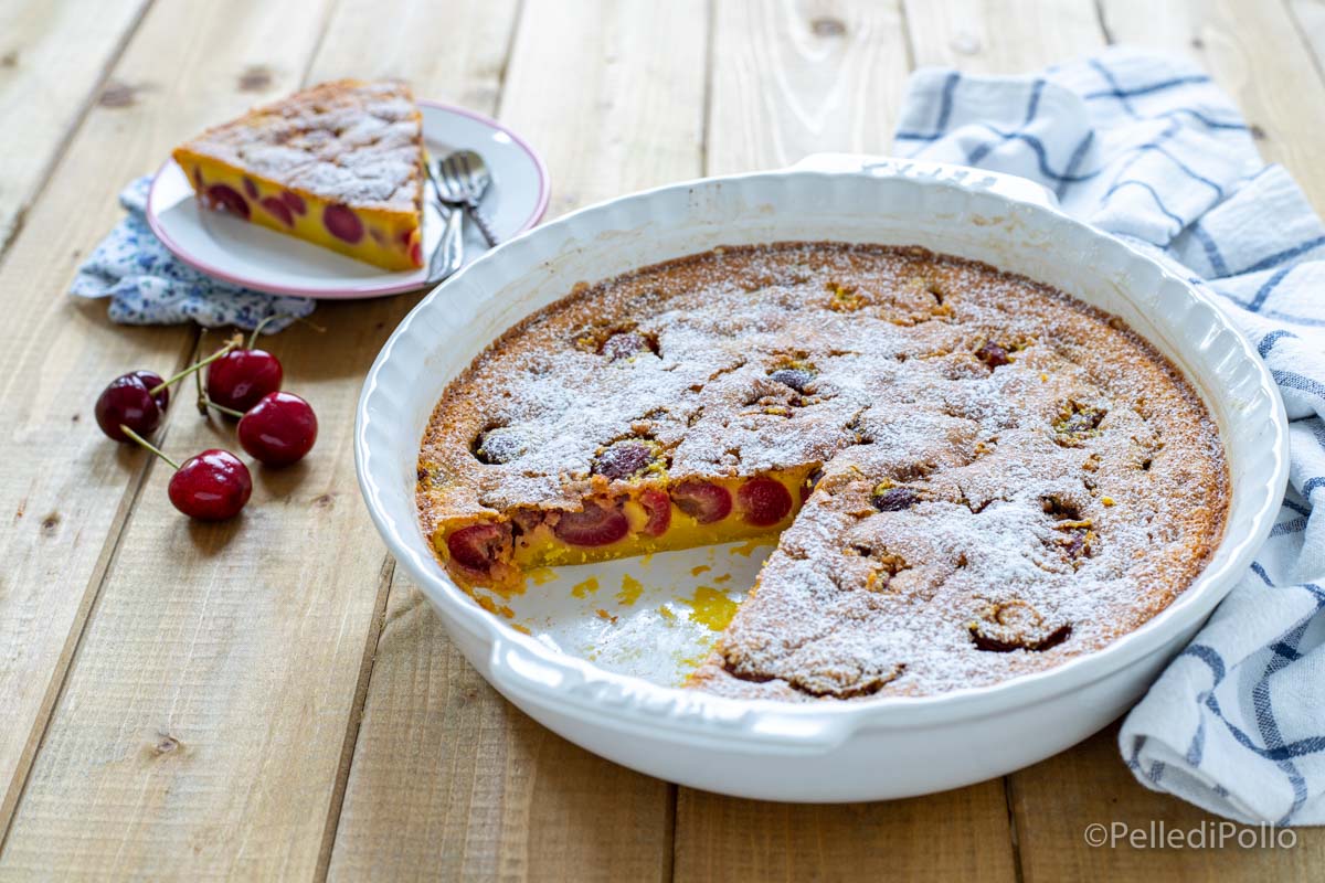 Clafoutis di ciliegie con latte di cocco