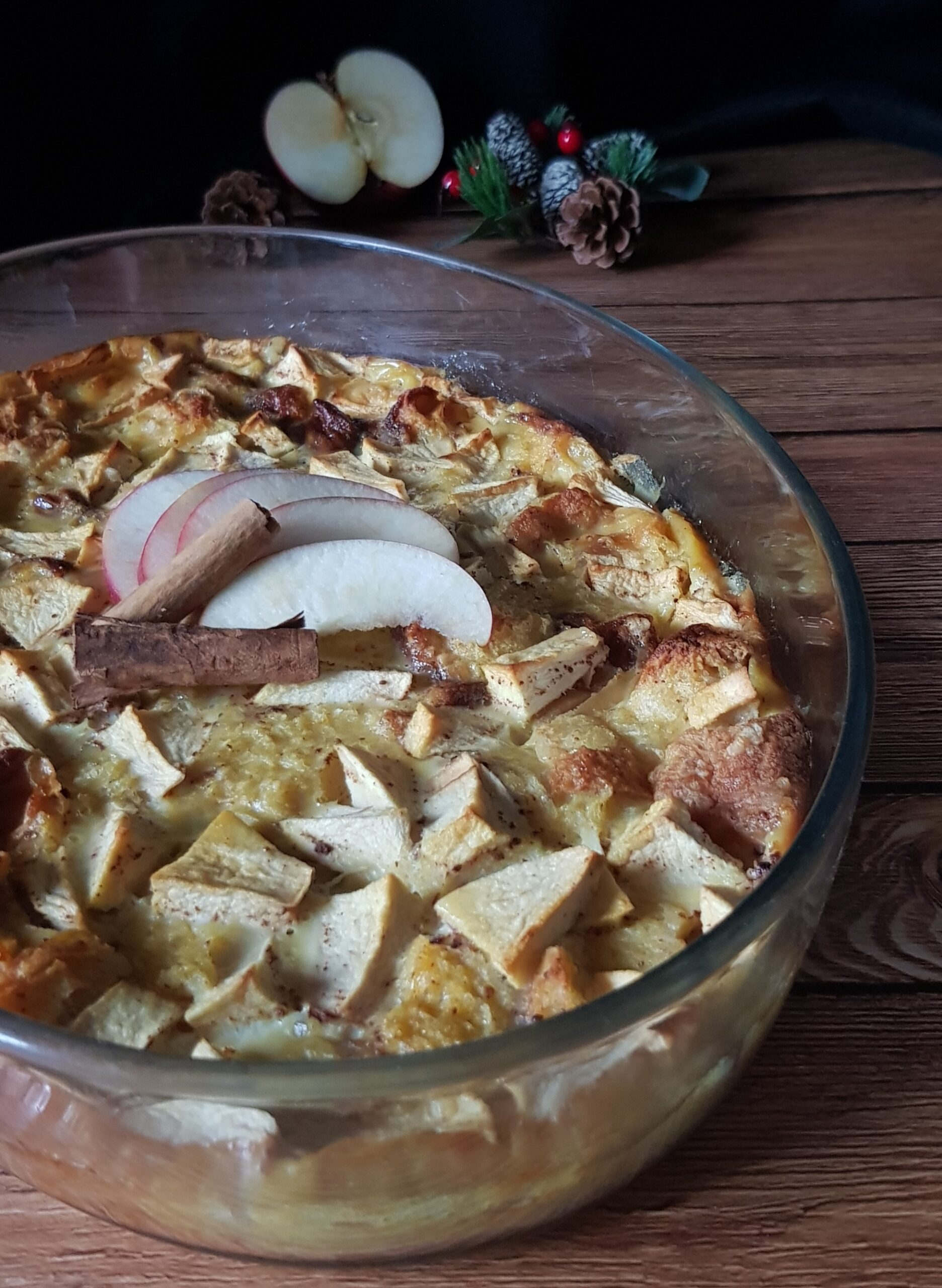 Clafoutis di panettone e mele