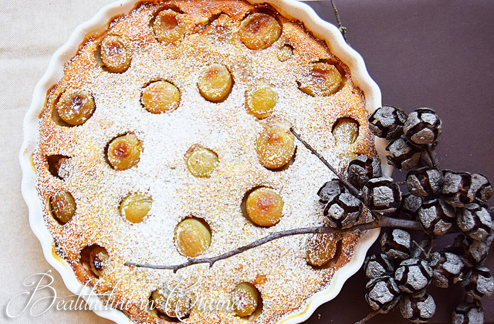 Clafoutis di uva bianca al profumo di cannella