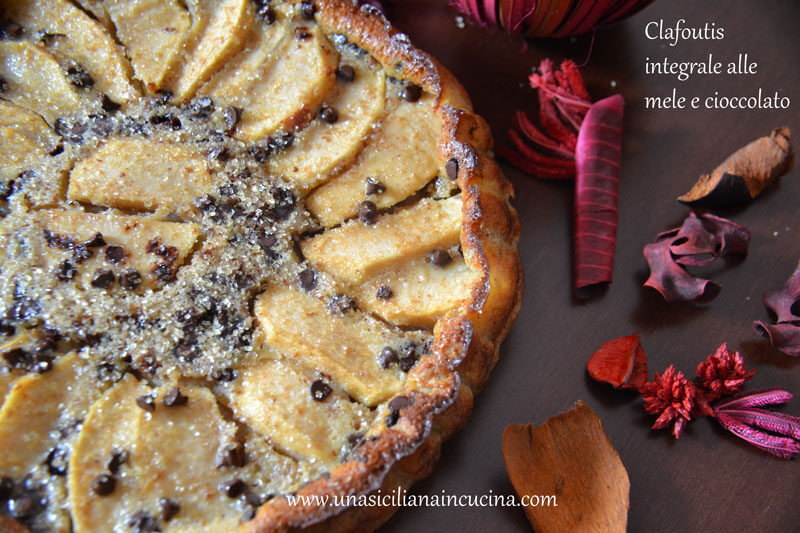 Clafoutis integrale mele e cioccolato