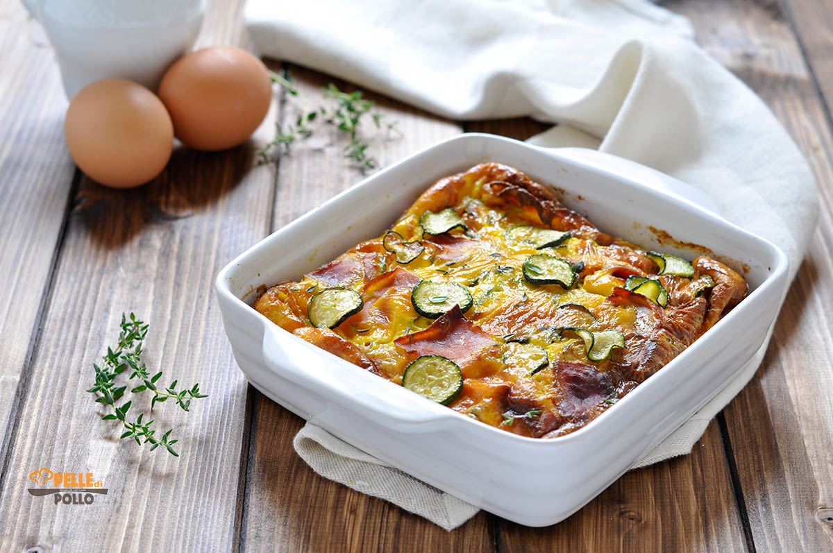 Clafoutis salato alle zucchine e speck