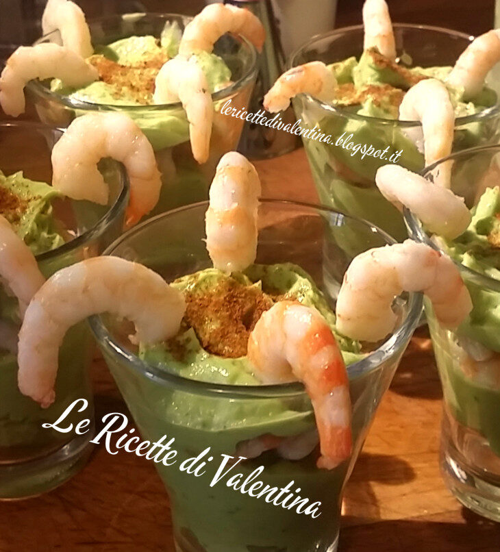 Cocktail di gamberetti in salsa di avacado