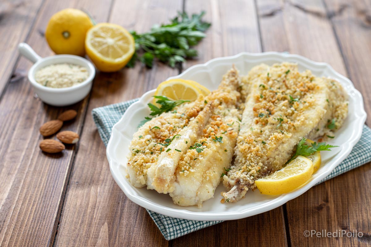 Coda di rospo al forno con mandorle e limone
