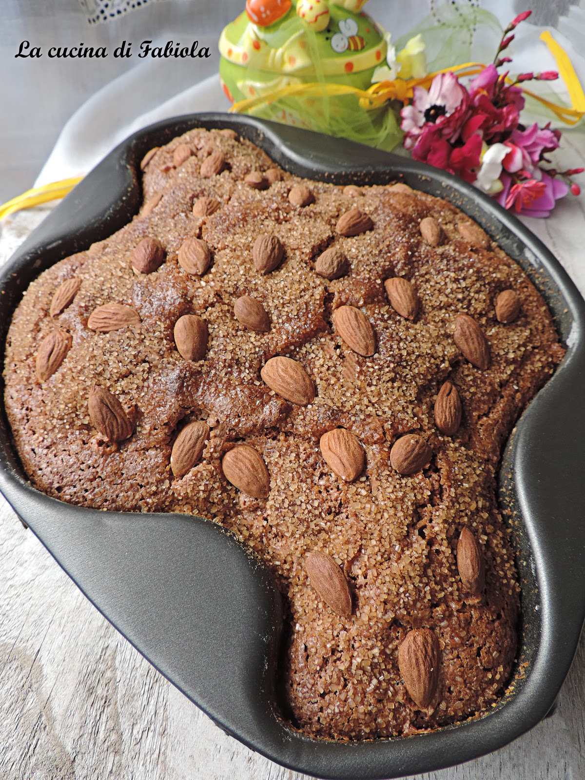 Colomba integrale al cacao e caffè con zucchero di canna (senza lievitazione e burro)