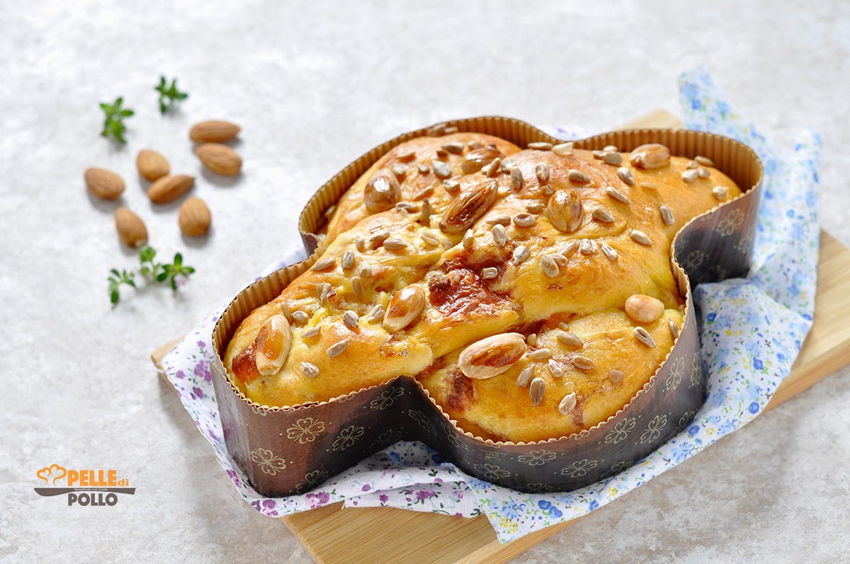 Colomba salata rustica con salume e formaggio