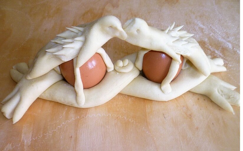Colombe pasquali in pasta di pane