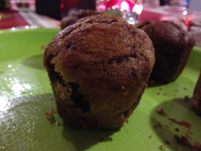 Con e senza bimby, muffin con crema al cioccolato fondente e cuore fondente di crema al pistacchio